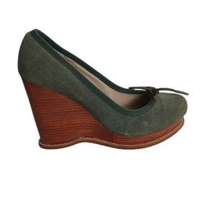 Zigi New York Moss Green Suede Wedge Heels NEW- Sz. 7.5